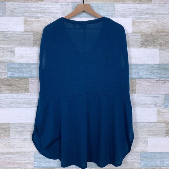 Sweet Pea NY&Co Hi Lo Dolman Tunic Blue Relaxed Fit Stretch Knit Womens Medium - Picture 6 of 9